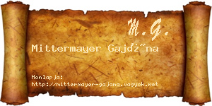 Mittermayer Gajána névjegykártya